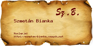 Szmetán Bianka névjegykártya